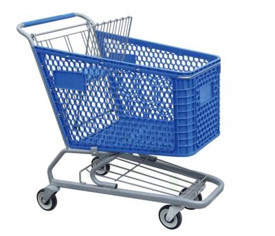 China Folding Cheap And Durable Supermarket Shopping Trolley Shopping Trolley Plastic Trolley for sale