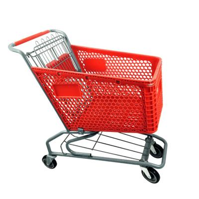 China New Style Fashion Design PP Plastic Supermarket Hot Selling Shopping Cart for sale