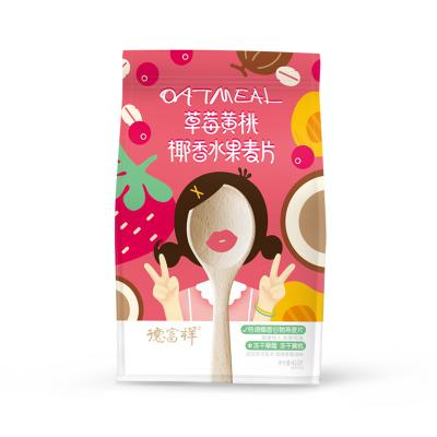 China Instant Wholesale Yellow Fruit Cereal Strawberry Peach Replacement Meal Breakfast Ready Meal Oatmeal for sale