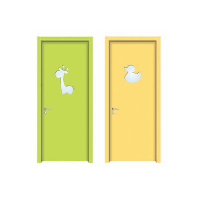 China Simple Design Waterproof Cartoon Pattern Paint Baking Composite Door Paint Solid Wood Flush Wooden Door for sale