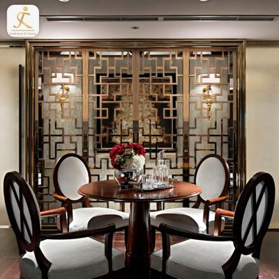 China New Classic/Postmodern Decoration Engineering Stainless Steel Factory Gold Workmanship Stain Less Steel Decor Islamic Art Room Divider for sale