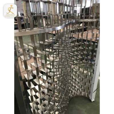 China Durable Stainless Steel Metal Flower Garden Screens Wave Design Ornate Screen Panels Dividers For Restaurants for sale