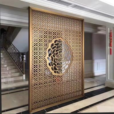 China Durable Laser Cut Stainless Steel Indoor Decorative Partition Wall Metal Frame Partition for sale