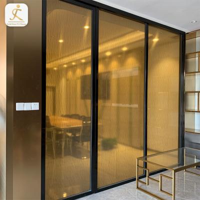 China Office Interior Design Stainless Steel Wall Partition Durable Glass Frame Glass Wall Partition For Conference Room for sale