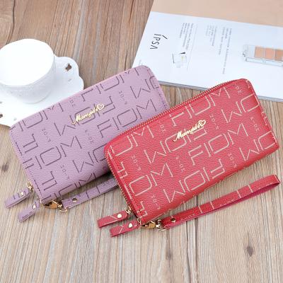 China Fashion Coin Purse New Double Zipper PU Leather Long Ladies Multi Card Wallet For Women for sale