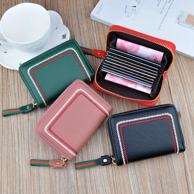 China Eco-friendly Soft PU Leather Women Shorts Fashion Multi ID Credit Card Holder Wallet For Girls for sale