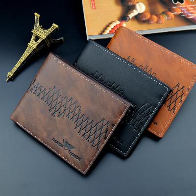 China Coin Purse Fashion Business Three Fold Zipper PU Leather Multi Card Mens Short Wallet For Men for sale