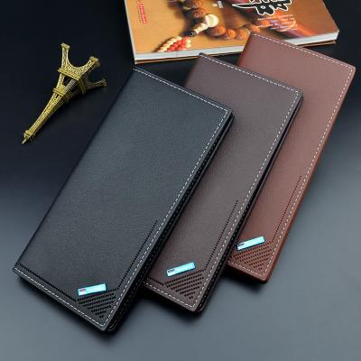 China Coin Purse New Fashion Custom Business Logo PU Leather Long Multi Card Men Wallet For Men for sale