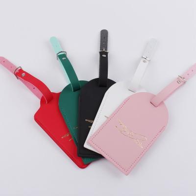 China Promotion gifts wholesale 2022 new custom to prevent loss flat designer than PU Leather Travel Luggage tag for sale