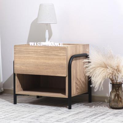 China New Design Smart Wireless Charging Nightstand (Other) Adjustable Rattan Fluted Nightstand With Drawer for sale