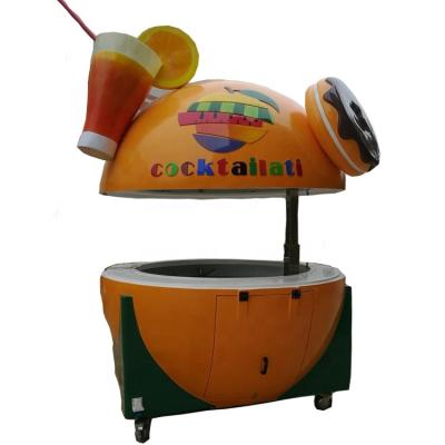 China High Class Water Proof Food Trailer For Hot Season Orange Shaped Kiosk On Street for sale