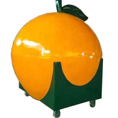 China Mobile orange mobile food trailer fruit juice bar shape commercial food catering kiosk for sale