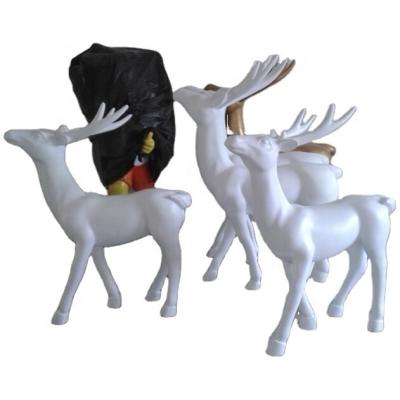 China Fiberglass Fiberglass Christmas Reindeer With Sled For Shopping Mall Decoration Commercial Props for sale