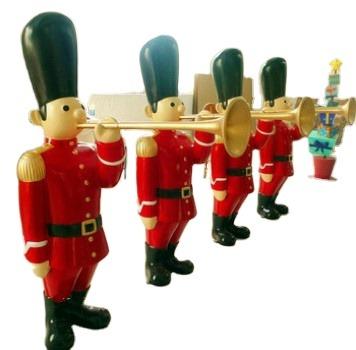 China Commercial Outdoor Life Size Nutcracker Sculpture Water Proof Giant Fiberglass Christmas Decoration for sale