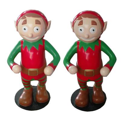 China Water Proof Giant Christmas Elf Decoration Commercial Fiberglass Props Christmas Figures for sale