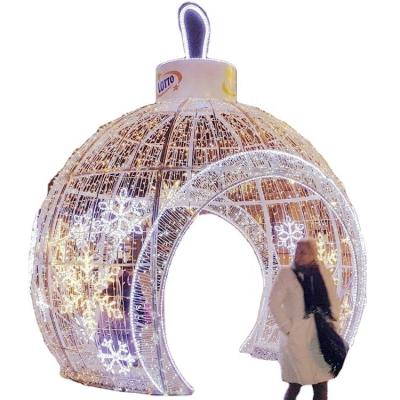 China 3D Static Or Flicker Arch LED Outdoor Ball Modeling Large Decoration Light Christmas Ball Christmas Ornaments for sale