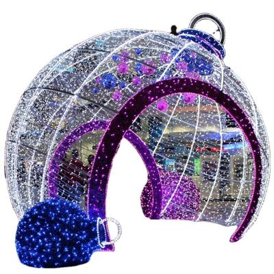 China Static Or Flicker Led Christmas Decoration Pattern 3d Outdoor Shopping Mall Decoration Lighting Ball for sale