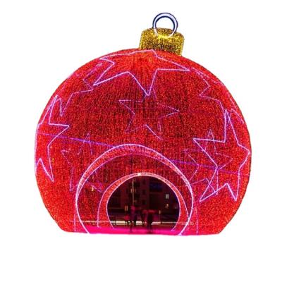 China Static Or Glitter Christmas Led 3d Decoration Ornament Round Balls Pattern Ball Lighted Giant Ball Decoration for sale