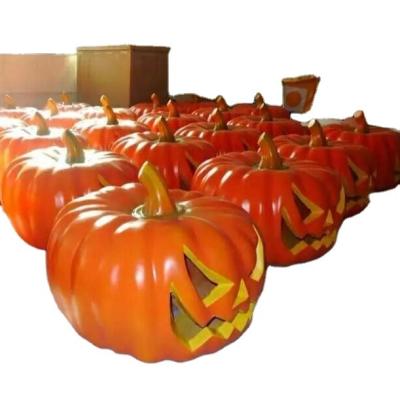 China Water Proof Orange Color Fiberglass Pumpkin For Halloween Decoration for sale