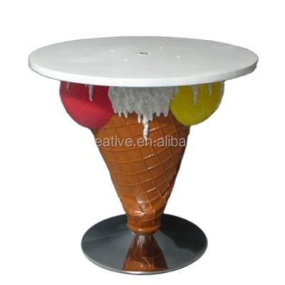 China Hot Sale Wholesale Water Proof Fiberglass Furniture Funny Ice Cream Shop Tables And Chairs for sale