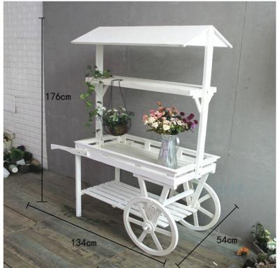 China Solid Wood Wooden Flower Cart for sale