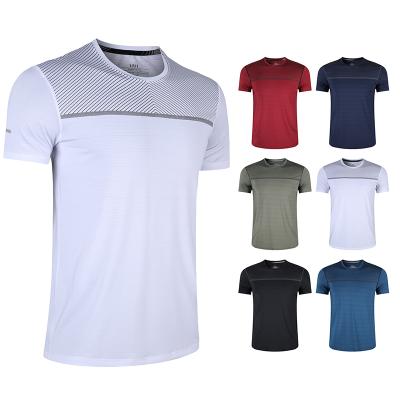 China Anti-Wrinkle Mens Slimfit Shirt Active Wear Running Training Sport Shirts Short Sleeve Breathable Quick Dry Gym T-Shirts for sale