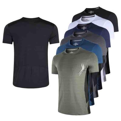 China Muscle Men Sport Shirt Workout Training T-shirts Gym Compression Shorts Sleeve Dry Fit Shirt for sale