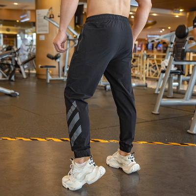 China Wholesale Anti-Wrinkle Fitness Wear Sweatpants Mens Gym Running Custom Logo Nylon Track Pants Jogger Custom Logo for sale