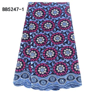 China High Quality Even Viable Thermal Embroidery Design Circle Pattern Pure Cotton Dress Fabric For Ladies 5 Yards for sale