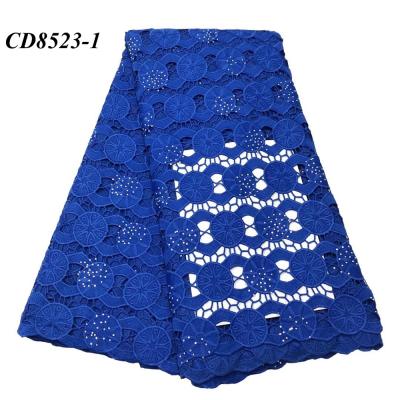 China Fashion Viable Style Good Quality Lady Party Fabric Large African Royal Blue Lace Cord Lace Large for sale