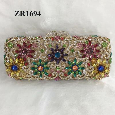 China New Fashion Gift ZR1694 Nigeria Style Pink Color Full Luxury Crystalwomen Crystalwomen Bag for sale