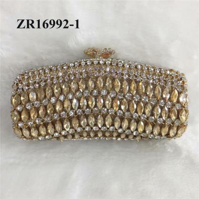 China ZR1692 Gift Gold Color Lady Design Rhinestone Crystal Bag Mini Clutch Crystal Bag for sale