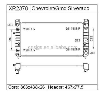 China FOR CHEVROLET SILVERADO 99-07 / CADILLAC Escalade 02~06 RADIATOR FOR CHEVROLET SILVERADO 99-07 / CADILLAC Escalade 02~06 OE: 15193114 DPI: 2370 for sale