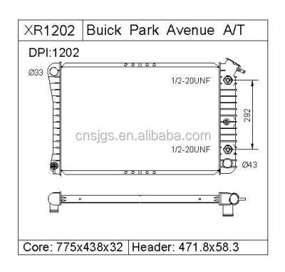 China for Buick Park Avenue Radiator for Buick Park Avenue 91~94 dpi:1202 oe:52462553 for sale