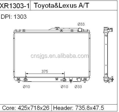 China Lexus 92~93 radiator for lexus 92~93 dpi:1303 oe:1640062150 for sale