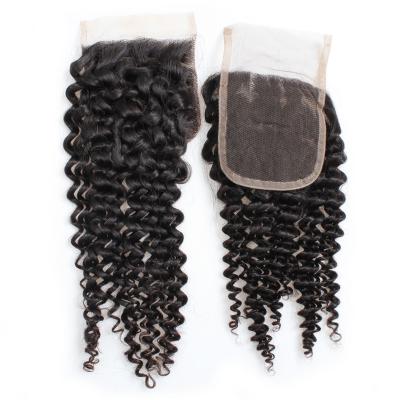 China Wholesale 10A Manufacturer Hair 4x4 Lace Closure Handmade Weft , 4x4 Lace Front Deep Wave Closure 32 Closure for sale