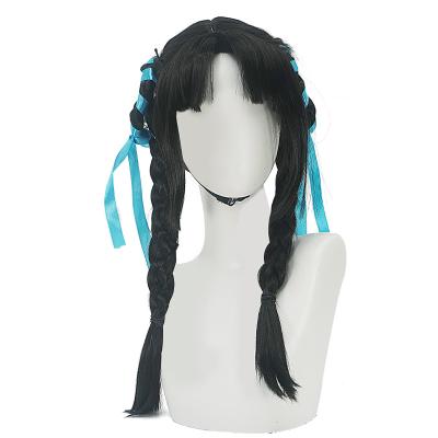 China Wholesale Regular Wave Wig Chinese Style Braiding Yong Girl Wig Synthetic Hair Cosplay Wigs For Halloween Decor for sale