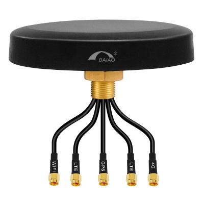 China Waterproof 5-in-1 Combined Antenna Active Combo black puck antenna WIFI GPS 4g combo antenna for sale