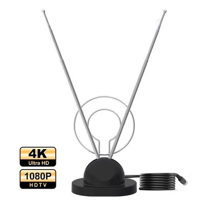 China Indoor high gain hf/vhf/uhf TV Antenna multi-band 4k free digital telescopic Aerial Signal Booster Digital Home TV Anten for sale