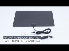 50 Mile Range 4K Amplified Ultra-Thin Indoor Plate HDTV Antenna With Detachable Amplifier Signal Boo