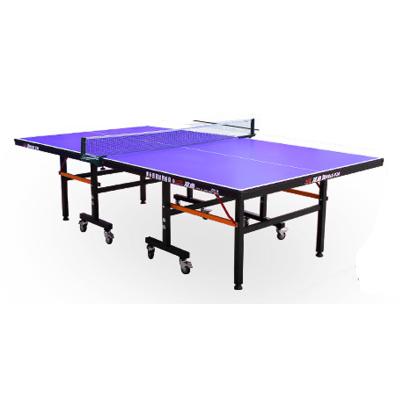 China Fish 201A Foldable Ping Pong Table Indoor Folding MDF Board 10mm Double Mobile Table Tennis Table, ping pong table for sale