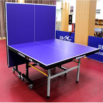 China Single Folding MDF Ping Pong Foldable Fish Table Doubles 18mm Training Table Tennis Tables Ping Pong Table With Caster Wheels Lock for sale