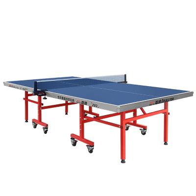 China OEM 18Mm Foldable Cheap Table Tennis Table Single Folding Ping Pong Table, Portable Mobile Table Tennis Table With Casters Brake for sale