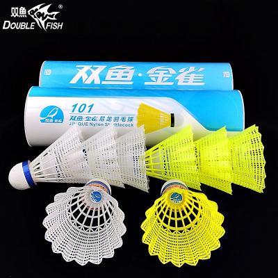 China factory price 6pcs/tube stable and duarable cheap stable badminton nylon shuttlecocks, custom logo shuttle cock badminton for sale