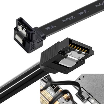 China High Speed ​​Hard Drive HDD 6Gbps SSD Locking Latch Right Angle Sata III 3.0 Power Extension Cable For Hard Disk for sale