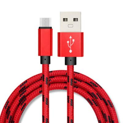 China Mobile Phone C Durable Braided Data USB Phone Charger Colorful Fast Charging Micro Cable 1m for sale