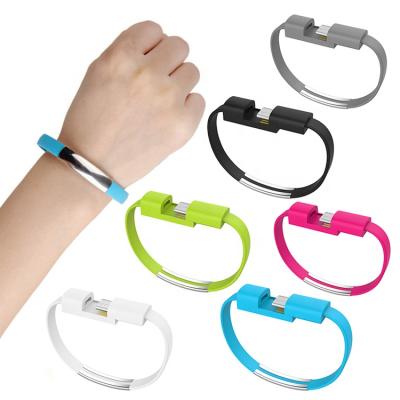 China Mobile Silicon Portable Data Wristband Wristband Charging Micro Type C IOS USB Cable For iPhone Android Phone for sale