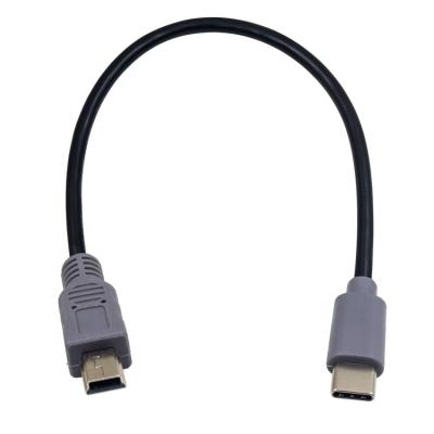 China Camera 0.25M Data Charging USB Type C to Mini 5 Pin USB OTG Cable for Camera Phone Video for sale