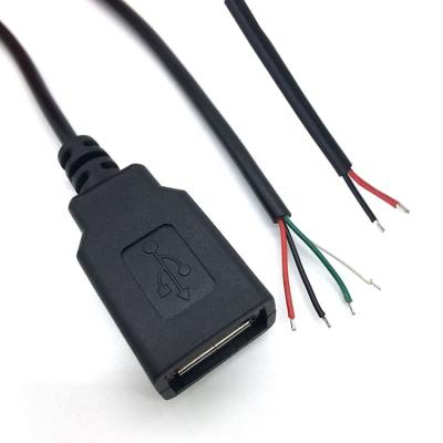 China Custom OEM USB Male Female 2.0 A Open Cable To Open Wire Tinned Cable for sale