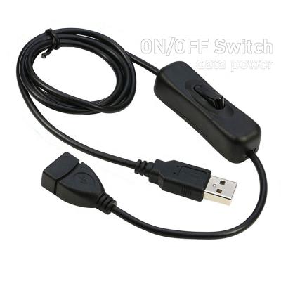 China Switch Controller with ON/OFF ON Data Power Male to USB Female Cable with Switch for USB Headset Led Strip for sale